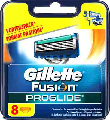 8 Gillette Fusion Proglide Rasierklingen im Blister ohne OVP 2x 4er Blister 