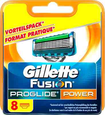 2x 8er Pack in OVP = 16 Stück 16 Gillette Fusion ProGlide Power Rasierklingen 