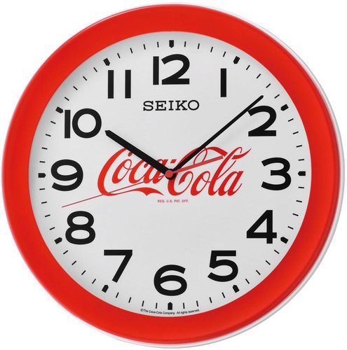 Coca Cola red Nostalgie ∅ 31 cm Echtglas Wanduhr Blech Uhr 36 