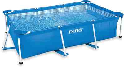 INTEX Family Swimming Pool Frame Rechteck Schwimmbecken Planschbecken 