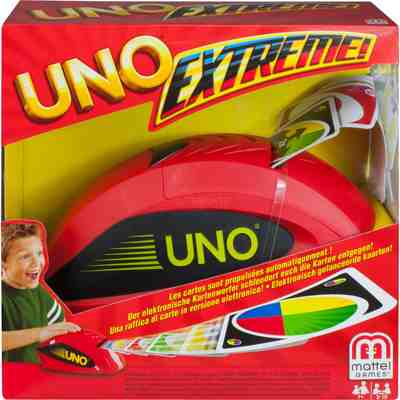 UNO Extreme Kartenspiel geeignet für 2-10 Spieler Mattel Games V9364 Spie 