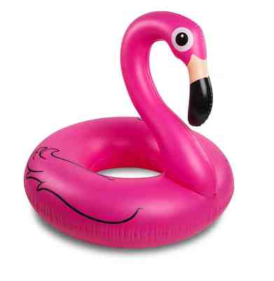 6x Flamingo Aufblasbar Pool Schwimmtier Badespielzeug Getränkehalter Schwimmring 