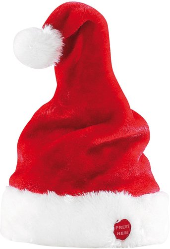 6 Stück Weihnachtsmützen Nikolaus-Mütze mit Pelzrand und glitzer rot 01 NEU
