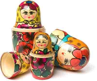 5PCS Russische Nesting Doll Babuschka Matroschka Puppen Handbemalte Holzfarbe 