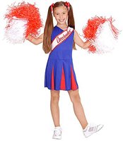 Luxus Cheerleader Kinderkostüm Mädchen Rot/Weiß/Silber Pailletten Kleid Kostüm 