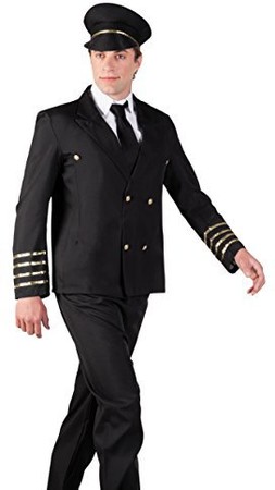 Pilotenkostüm Kostüm Pilot Faschingskostüm 3-teilig mit Mütze