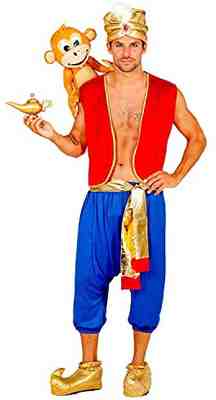 Flaschengeist Kostüm Sultan 1001 Nacht Aladin Dschinn Faschingskostüm für Männer 