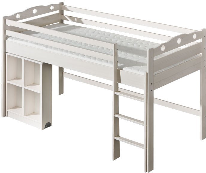Hochbett Kinderbett Jugend Kojen Stock Etagen Bett Bettgestell weiß braun grau
